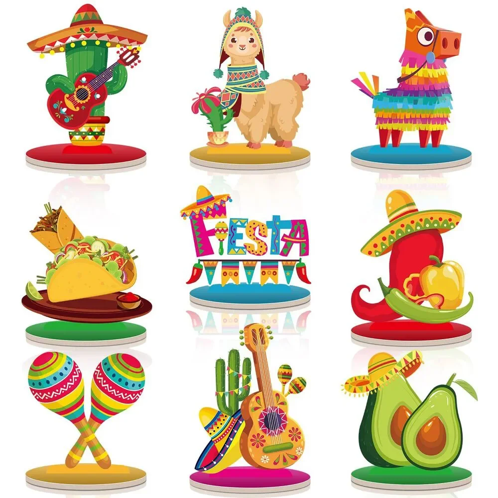 18 Pcs Fiesta Party Decorations, Mexican Centerpieces for Tables